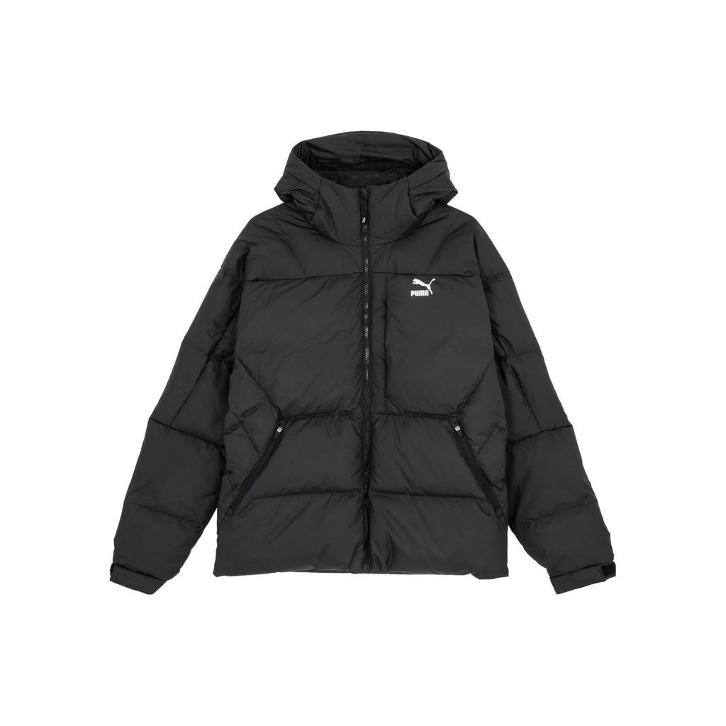 Puma Casual Hooded Solid Color Zip-up Down Jacket Men Outerwear Black 623496-01