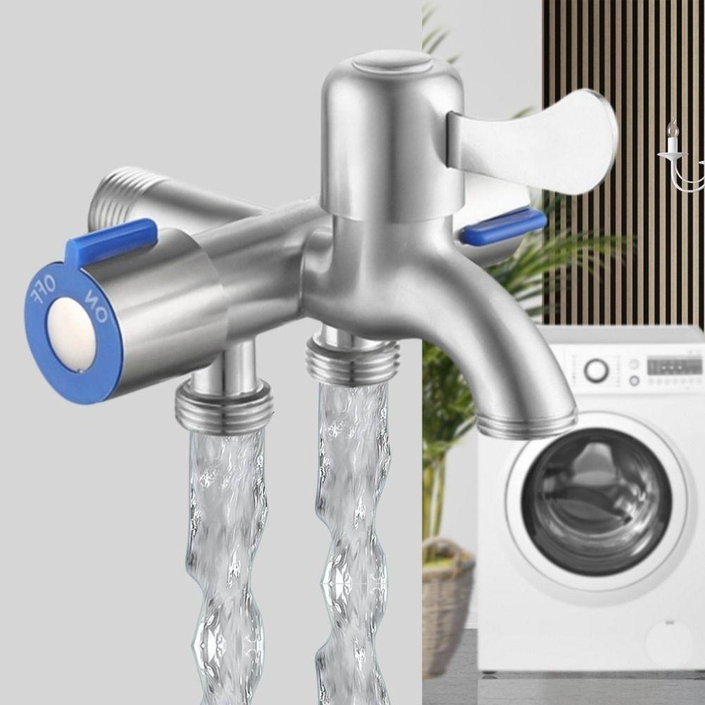 С лентой Кран из нержавеющей стали с отводом для стиральной машины Угловой кран Кран Дивертор для туалета