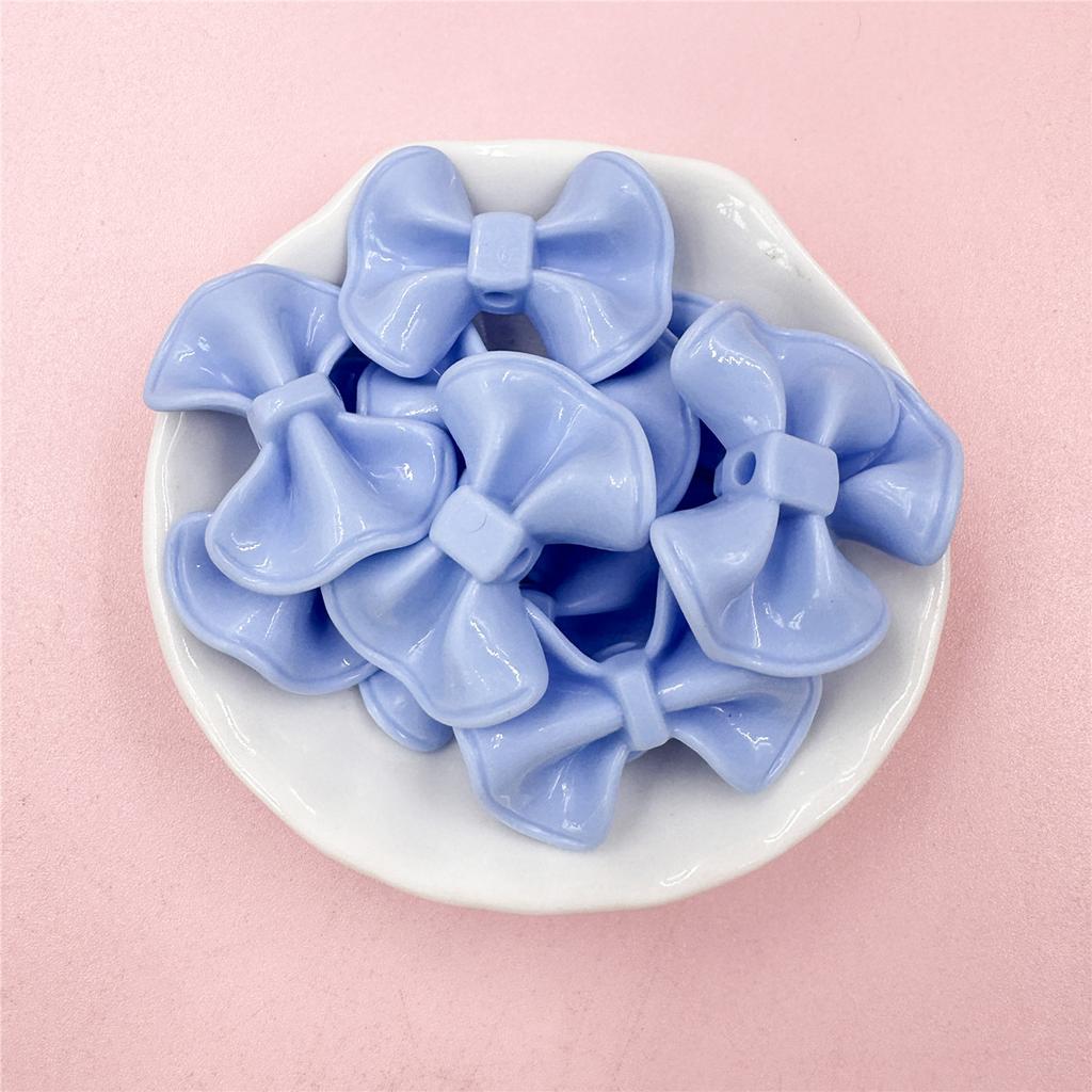 23.2*31mm 10Pcs Candy Color Cream Bow Acrylic Beads Charms DIY Bracelet Necklace Accessories for Jewelry Making