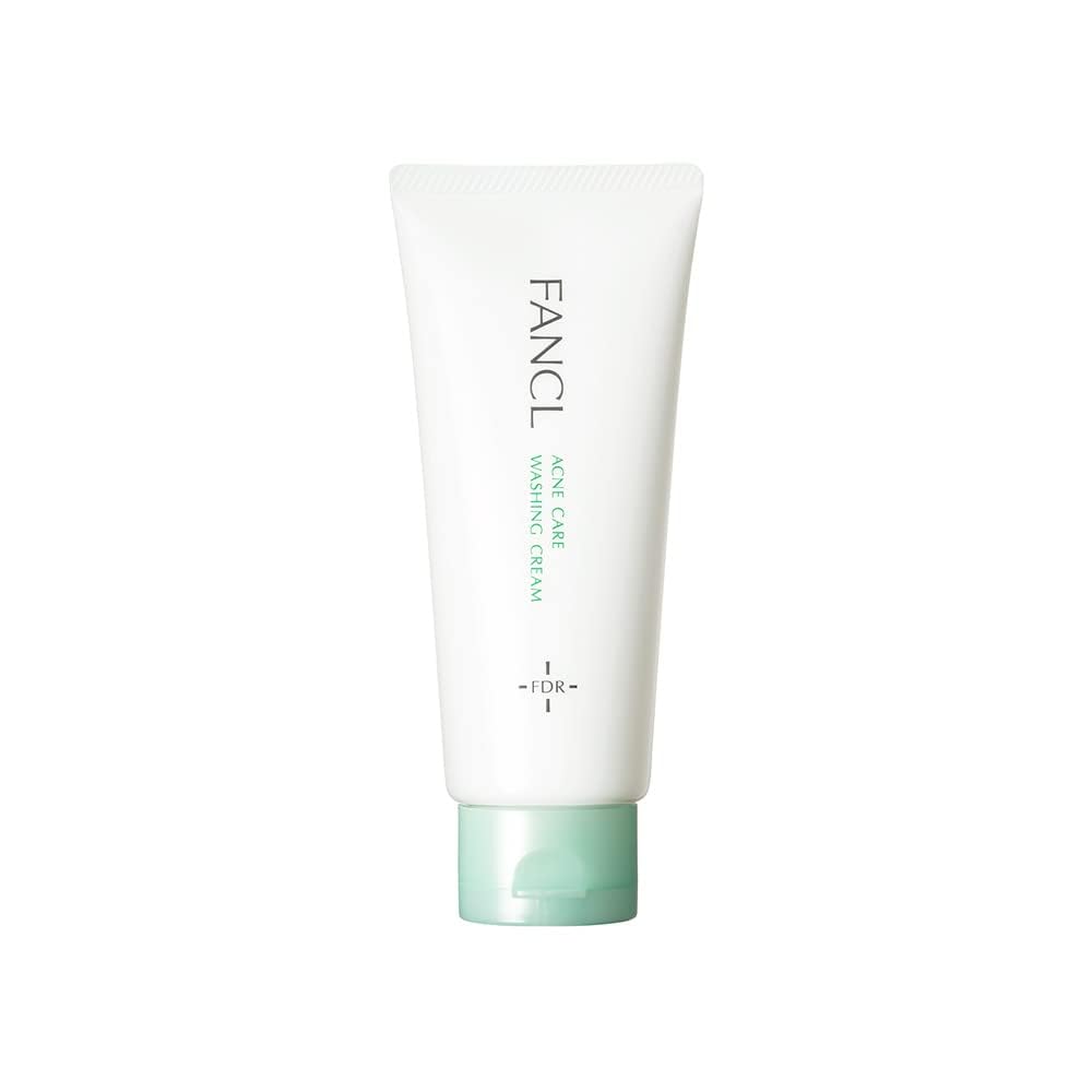 FANCL (New) Acne Care Face Wash Cream 90g (About 60 Uses) (Quasi-Drug) - Additive-Free Face Wash for Acne & Skin Roughness/Pores
