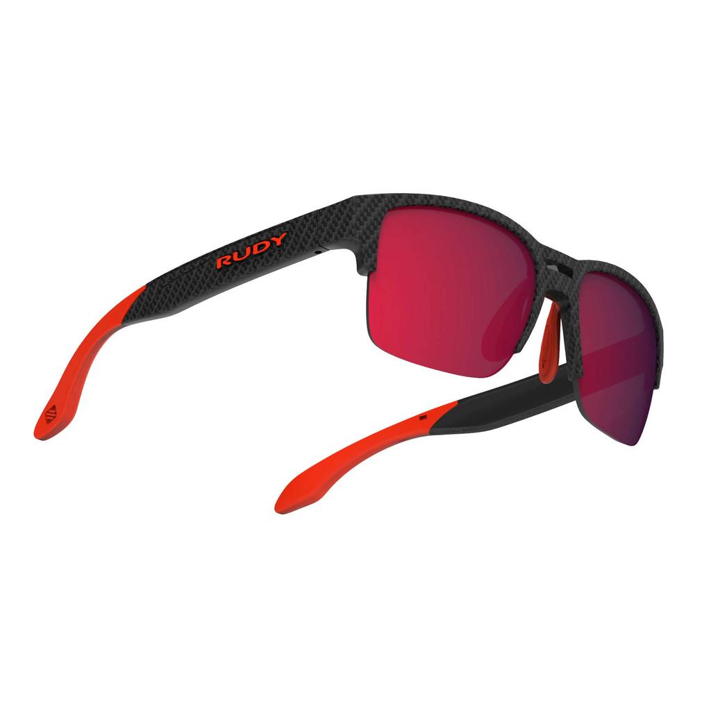 RUDY PROJECT Fashion Sunglasses with UV Unisex Sporty Casual Style for and Road Half Rim SPINAIR 58 Carbon Frame with Polar 3FX HDR Multi Laser Red