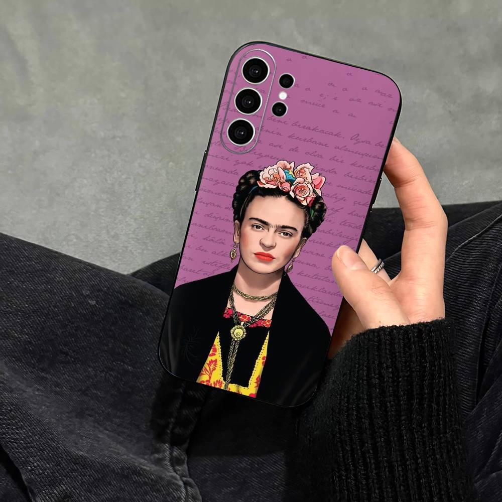 Арт F-Фриды К-Кало КРУТЫЙ Чехол для Телефона Для Samsung S25,S24,S21,S22,S23,S30,Ultra,S20,Plus,Fe,Note,10,9,5G Черный Чехол