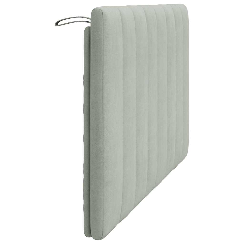 Headboard Cushion Hanko Light Grey 140 cm Velvet