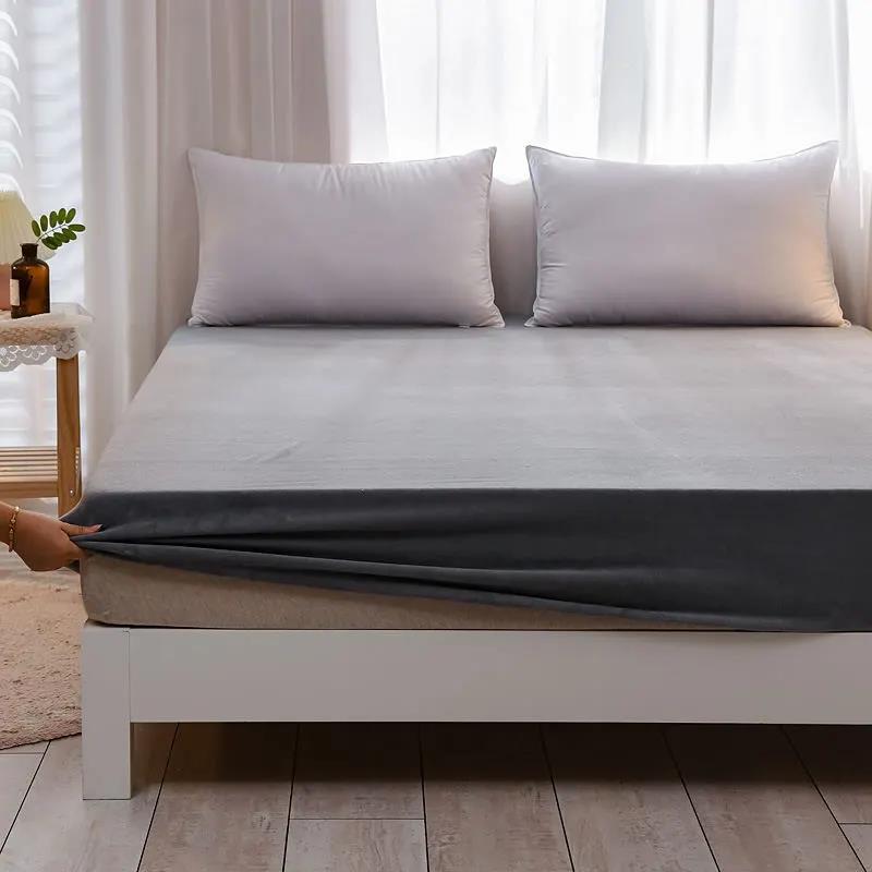 Piece Bed Plush One Sheet Thick Warm Mattress Cover Quilted Nonslip Protective Cover Fully Enclosed Detachable Mattress Cover
