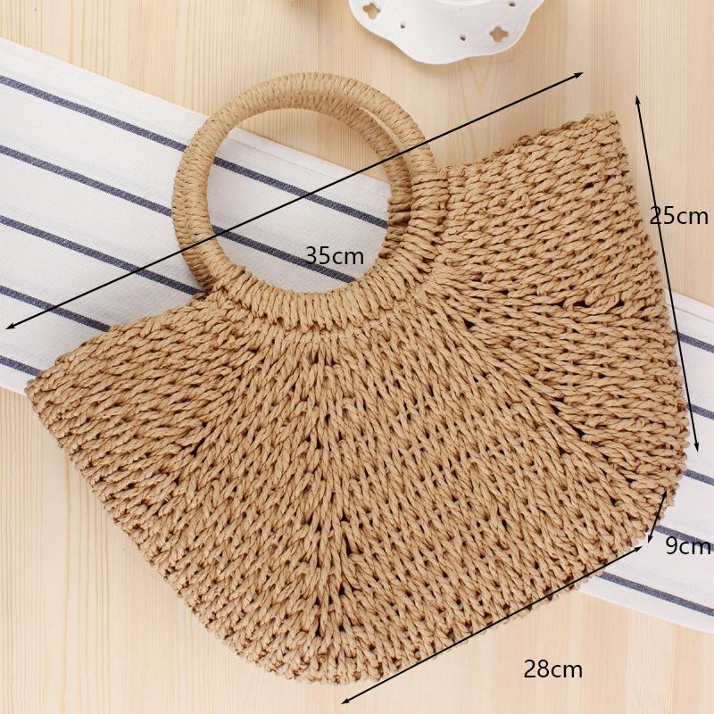 Соломенные сумки для женщин, летняя сумка из ротанга, тканая пляжная сумка ручной работы, сумка в богемном стиле, Бали