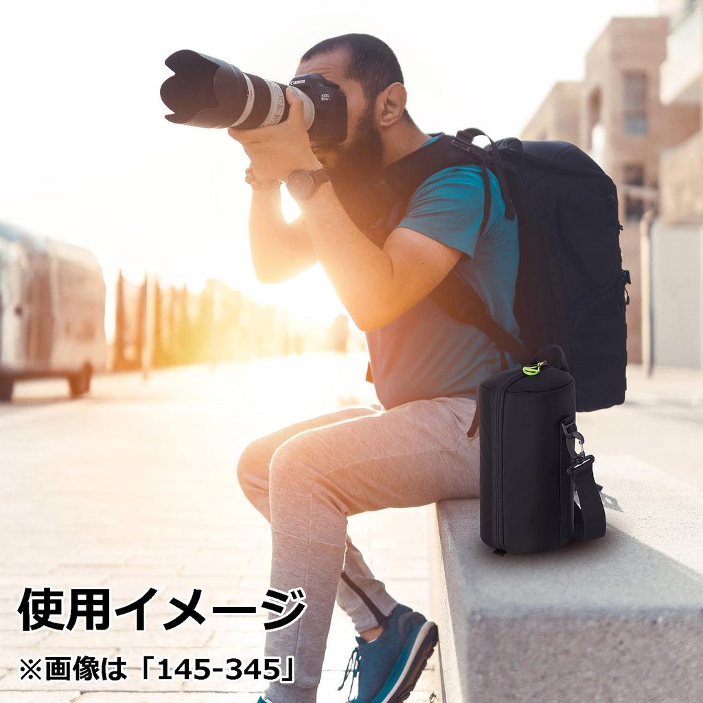 HAKUBA Lens Case Soft Lens Pouch 02 4977187291353 Vertical Opening Nylon YKK Zipper Fluorescent Puller Black 90-130KLP-SF2-90130 Water-Repellent