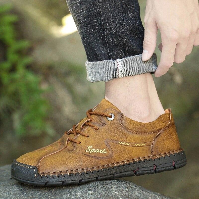 Men Sneakers Fashion Men Casual Shoes Leather Handmade Breathable Man Shoes Luxury Mens Loafers Moccasins Adult Footwear