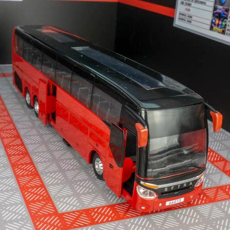 Роскошный Электрический Автобус для Аэропорта Бизнес-Автобус Модель Автомобиля из Сплава Литая Металлическая Игрушка Модель Автобуса для Городских Экскурсий Со Звуком и Светом Подарки для Детей