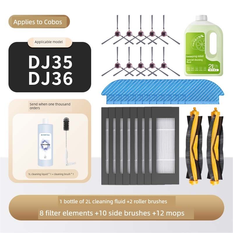 Applicable to Ecovacs Dj35 Sweeping Robot Accessories Dj36 Rag Side Brush Rolling Brush Filter Screen Cleaning Solution