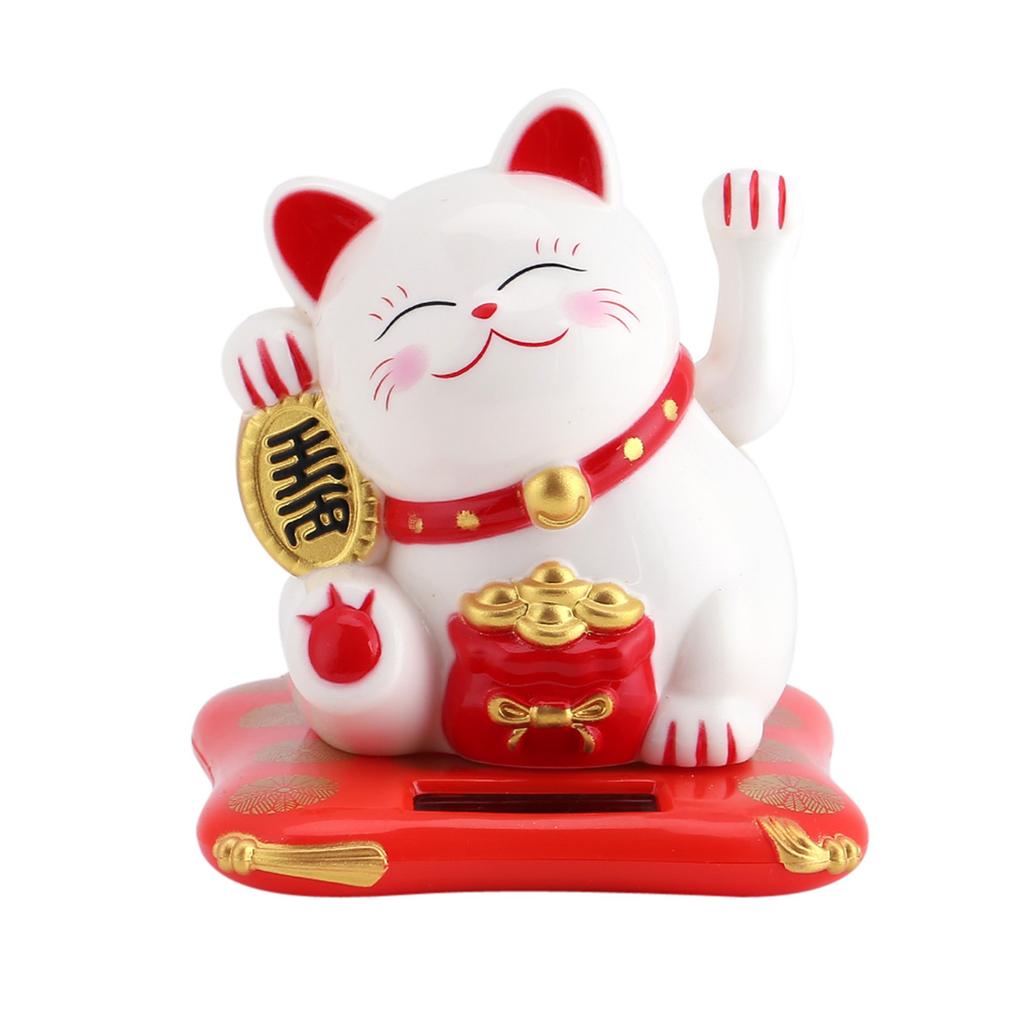 Solar Powered Wealth Attraction Cat Cute Wealthy Car Ornament, Creative Opening, Waving Cat Ornament Doll Machine, Eight Directions To Wealth