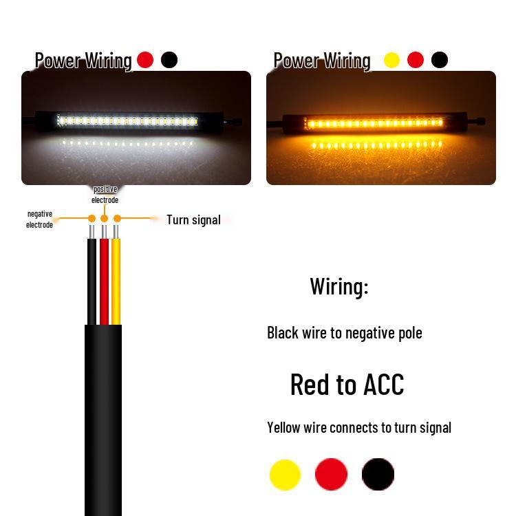 Dual-Color LED Motorcycle Turn Signal & Shock Absorber Light Strip