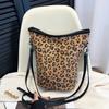 Осенне-зимняя сумка-ведро с леопардовым принтом, большой емкости, элегантная и универсальная сумка через плечо, сумка-мессенджер
