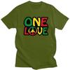 Мужская футболка на заказ ONE LOVE с символом мира, повседневная футболка, одежда в стиле ямайского регги