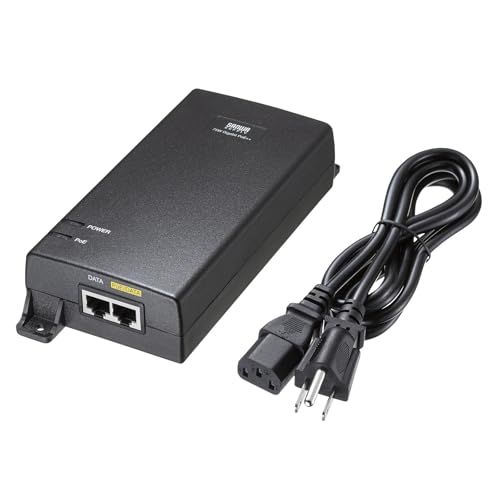 SANWA SUPPLY PoE Injector (Built-in Power Supply, IEEE802.3bt (75W) Compatible) LAN-GIHINJ6