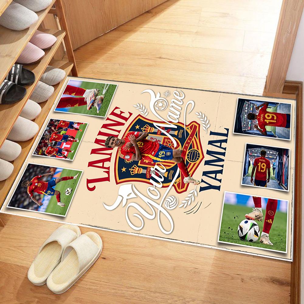 Lamin Yamal Customize Text Floor Rug Office Rug Perfect For Dining Room Study Room Outdoor Decorate Room Antislip Carpet Anime Office Decor
