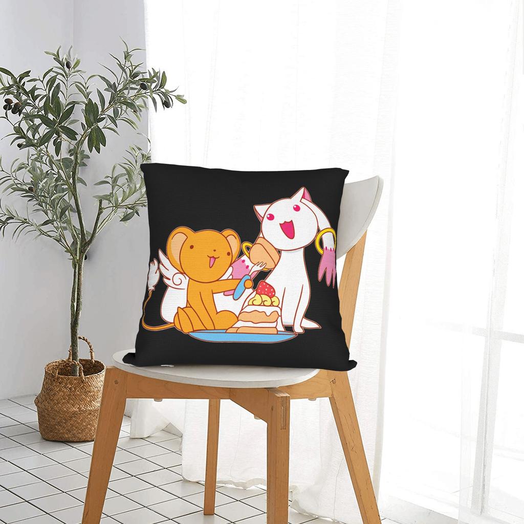 Sakura Magical Cartoon Anime Pillow Case Graphic Pillow Cover Cute Funny Cushion Cover For Living Room Chair