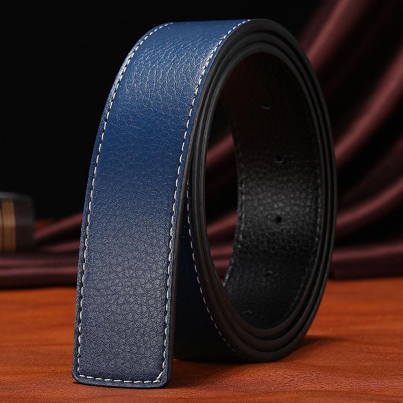 Мужской ремень из кожи личи с H-образной пряжкой – Молодежный, универсальный корейский стиль