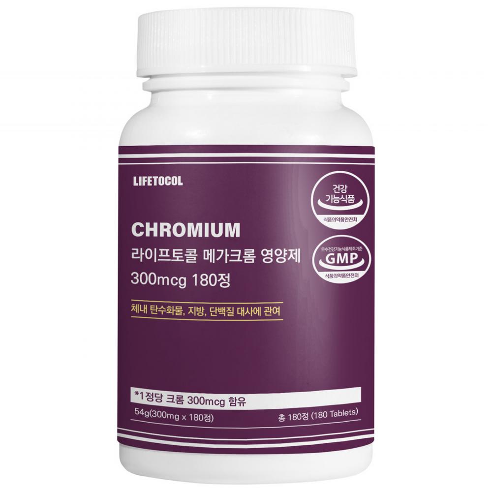 Life Tocol Mega Chrome Supplement 300mcg 54g 180 Tablets 1 pcs