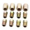 12Pcs 7/16 Inch-24 Threads Brake Union Fittings Assortment 4 Unions 8 Nuts Brake Line Connector for 1/4 Inch Steel Brake Line