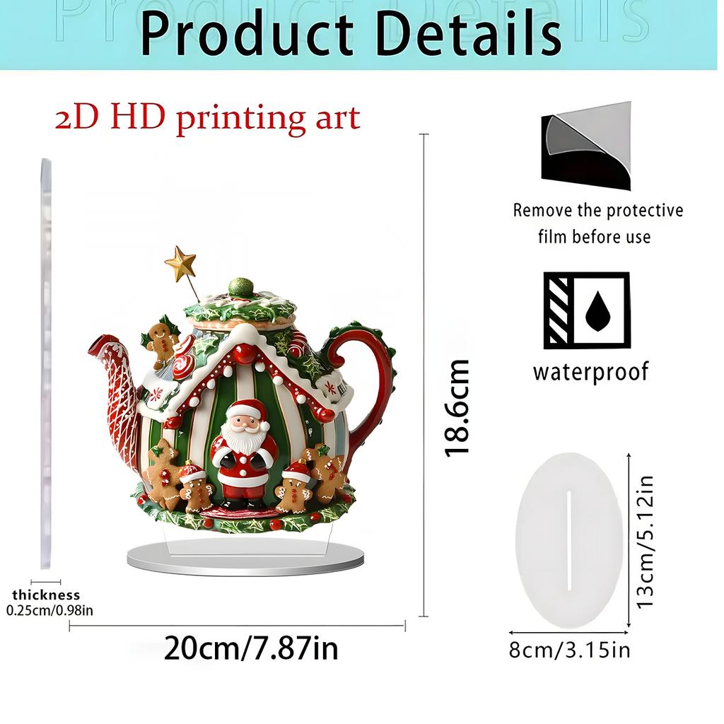 Holiday Decoration High Quality Teapot Ornament Christmas Ornament Portable Acrylic Ornament For Office Office Decoration Family