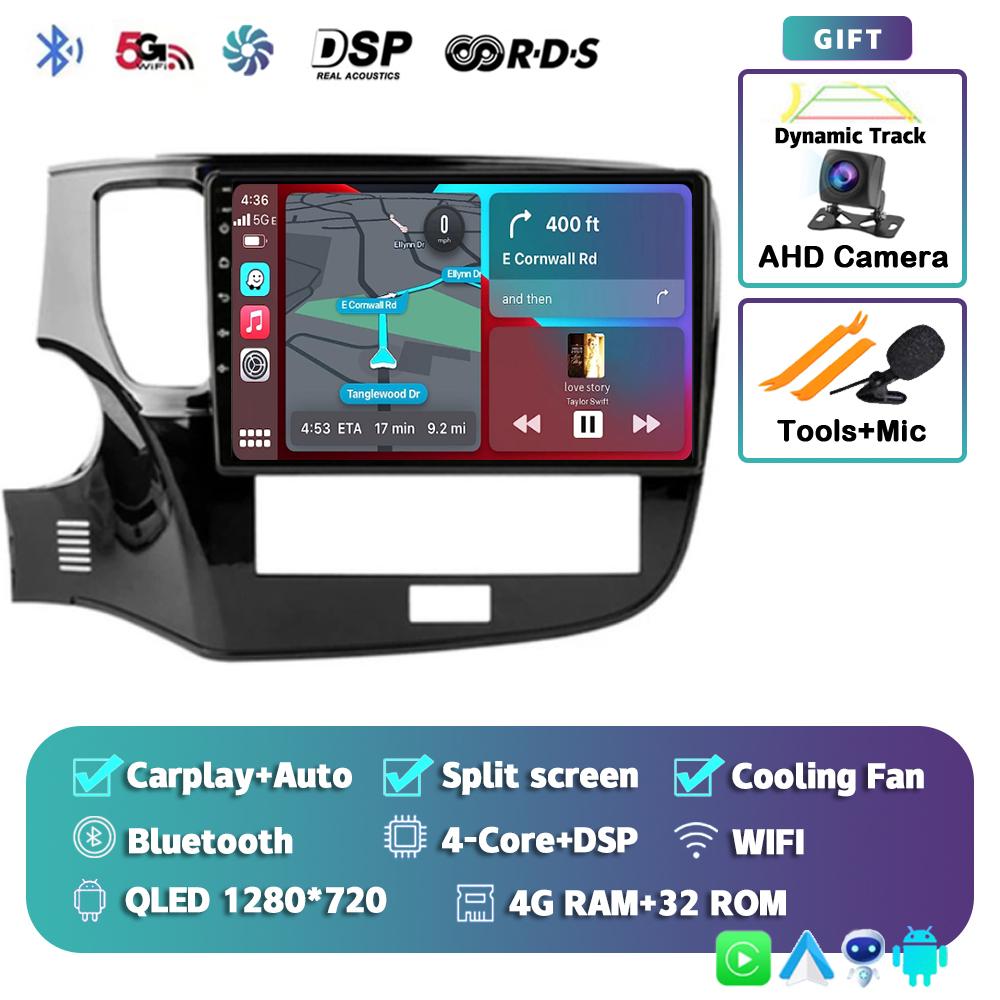 Android 14 Carplay Car Radio для Mitsubishi Outlander 3 GF0W 2018-2021 2din Multimidia Видеоплеер Навигация Головное Устройство Стерео