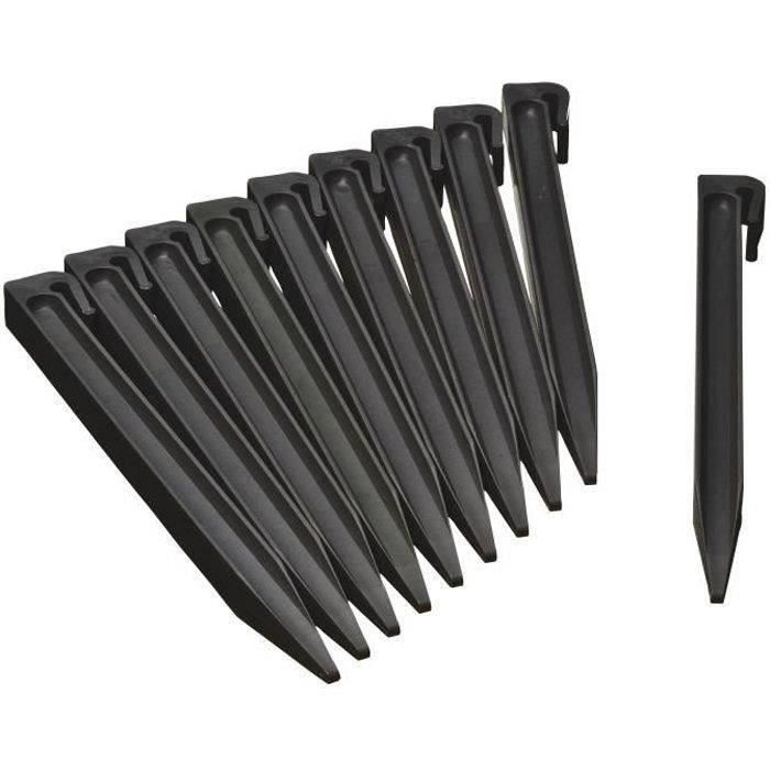 Ancres pour bordure de jardin en polyéthylène recyclé - NATURE - H26,7 x 1,9 x 1,8 cm - Noir