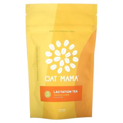 Oat Mama Чай для кормления грудью, тропический цитрусовый, без кофеина, 14 пакетиков, 32 г