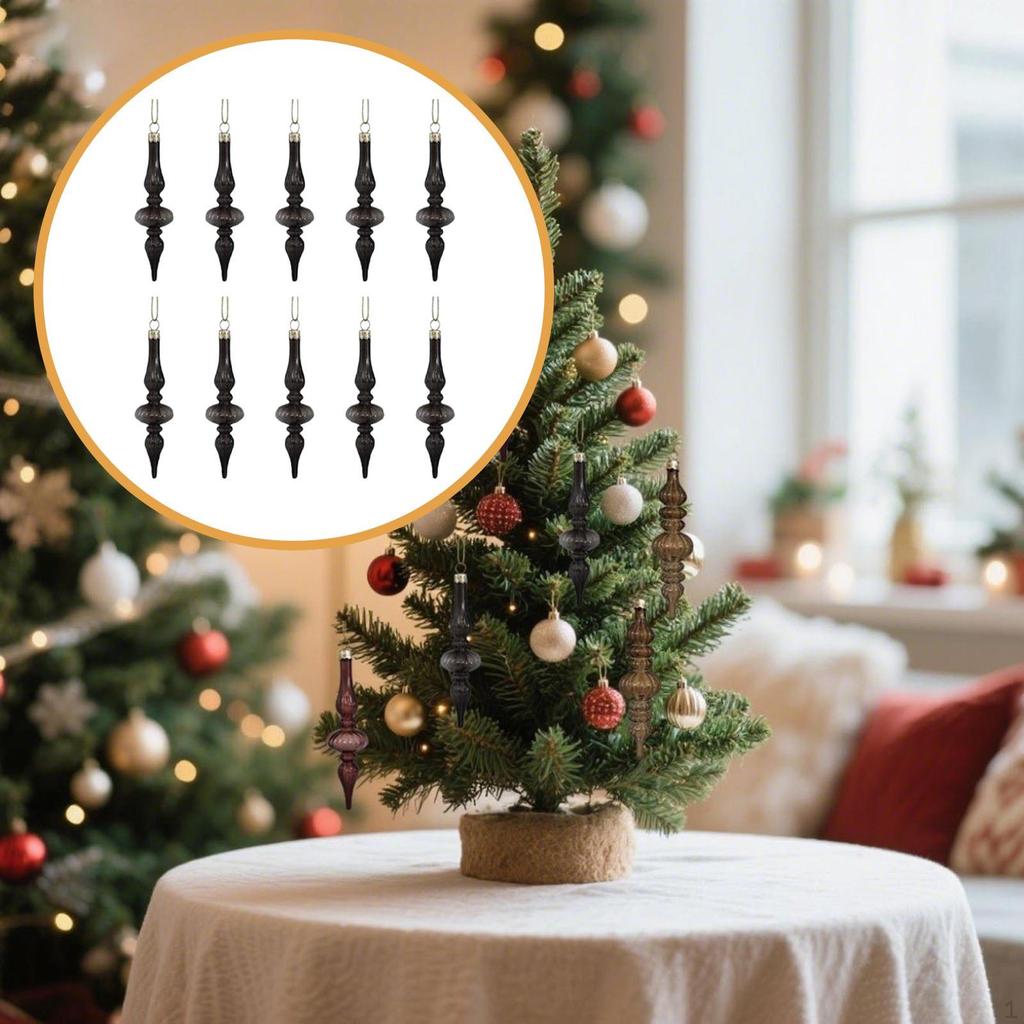 10 штук Стеклянные Рождественские шары Подвески Винтажные украшения Фермерский дом Навершия Орнаменты для