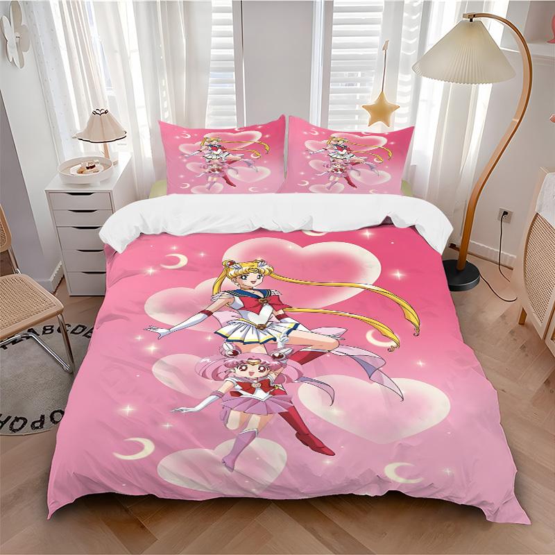 3pcs Sailor Moon Bedding Set: Perfect for Bedroom or Guest Room. Soft and Comfortable with No Core Included yy251010174