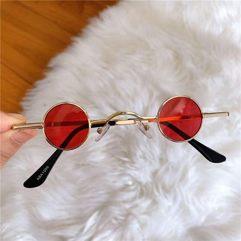Tiny Round Retro Sunglasses For Men Women Metal Frame UV400 Protection Steampunk Shades For Street Style KJ177