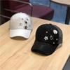 Chic Rhinestone Baseball Cap for Women - Breathable Lace, Adjustable Fit, Sun Protection & Stylish Peaked Hat