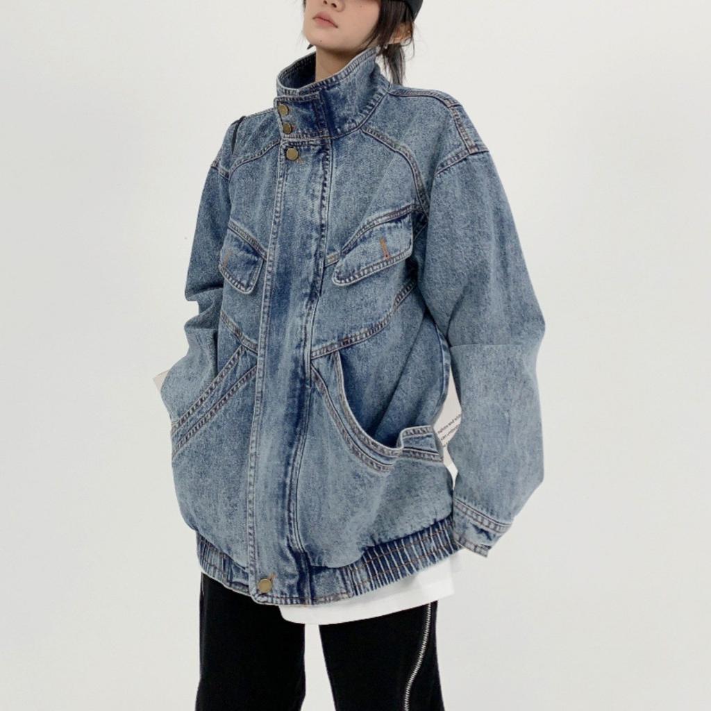 Весна и осень ретро-дизайн ковбойская куртка с длинным рукавом персонализированное устаревшее свободное пальто