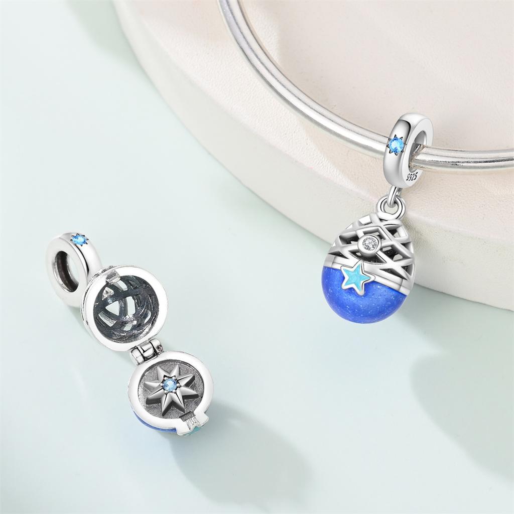 925 Silver 3D Openable Locket Bracelet Charm Bead Easter Pendant Fit Bracelet Necklace for Women DIY Gift