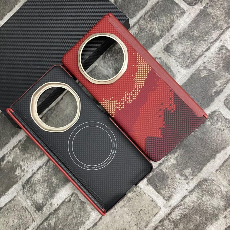 Honor Magic V5 Kevlar Carbon Fiber Magnetic Case With Metal Frame Heat Dissipation Protection Cover