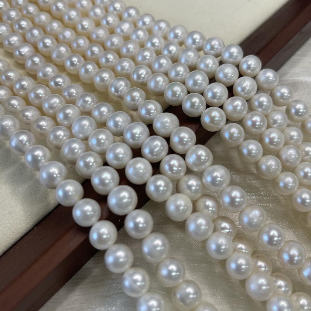 Белый почти круглый жемчуг 8-9 мм для изготовления ювелирных изделий DIY серьги браслеты ожерелья аксессуары