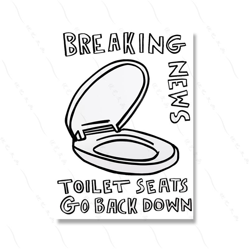 Bathroom Print Shower Bath Art Poster Illustration Retro Funny Quote Home Decor Cartoon Colourful Slogan Toilet Canvas Painting