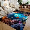 Large Dual Scene Ocean Area Rug Beach Sunset and Underwater World Living Room Bedroom Unique Decor Carpet Home Decoration Mat