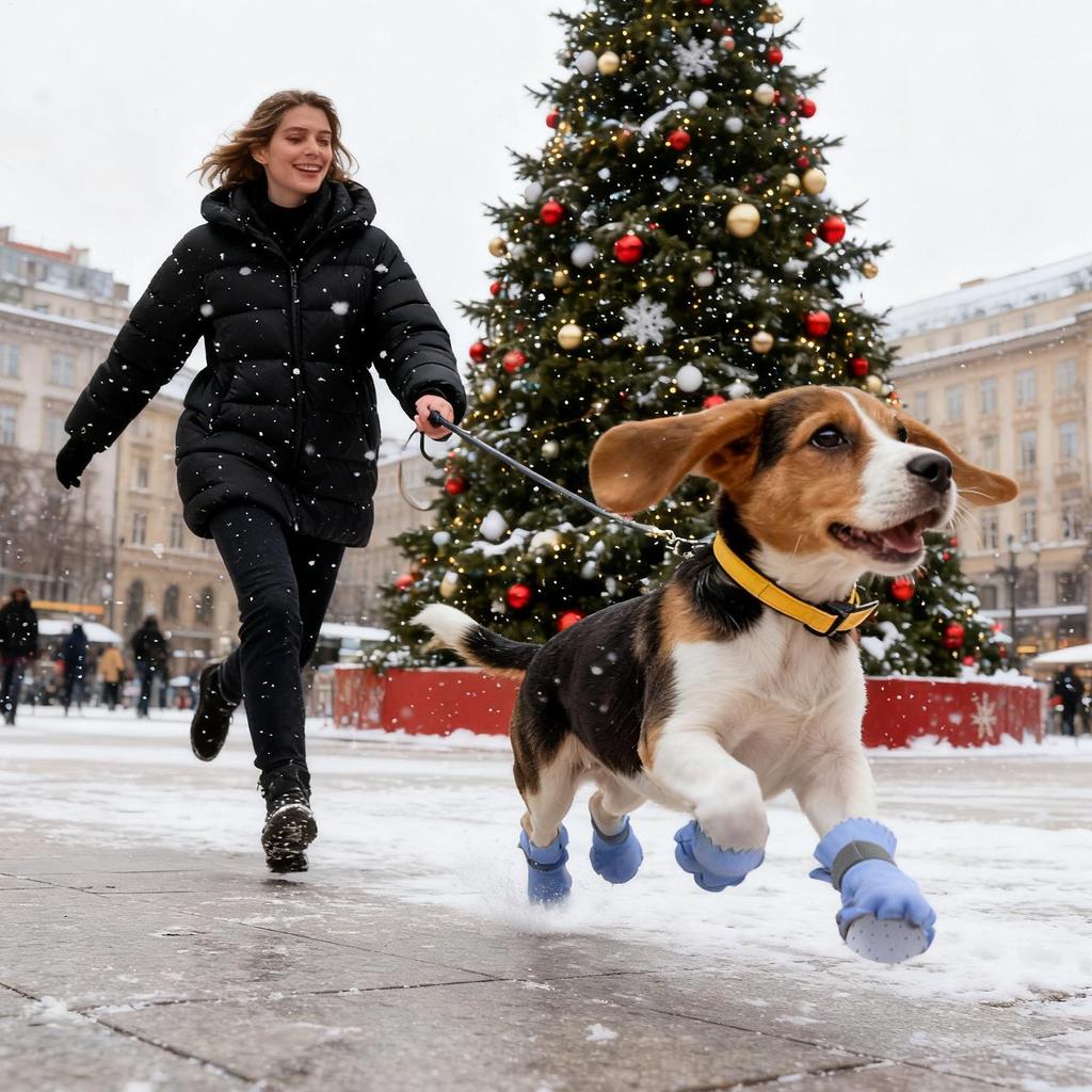 Dog Boots for Snow Warm Pet Protector Shoes Pet Non-Slip Boots for Small Medium and Large Dogs Winter Hiking Outdoor Walking