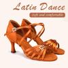 Женская обувь для латинских танцев для девочек, бальные танцы, сальса, танго, каблук 7,5 см