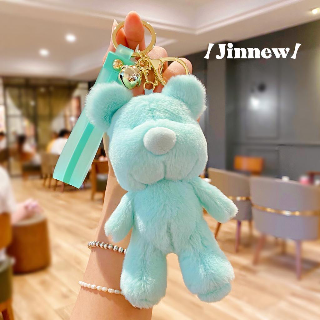 Colored Delightful Candy Plush Bear Keychain Cute Cartoon Pendant For Stylish Girls