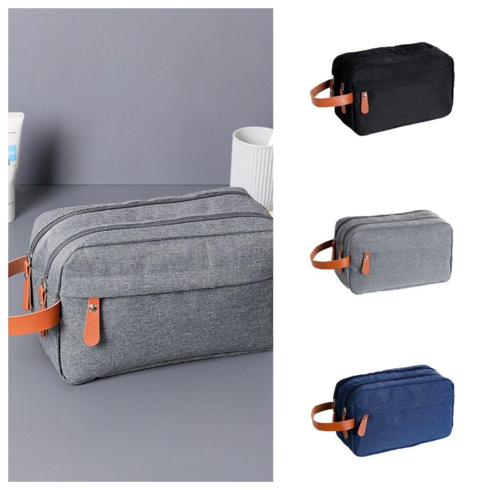 Large Capacity Make Up Bag Oxford Canvas Beauty Wash Pouch Elegant Mens Toiletry Bag Outdoor