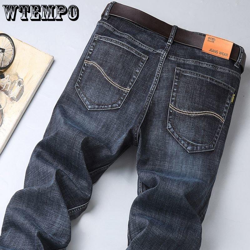 Jeans Men's Loose Straight High-end Stretch Washed Casual Trousers