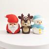 Durable Small Christmas Figurines Vinyl Figurines, Cute Santa Claus Snowman Reindeer Mini Statue, Holiday Desk Ornaments Desktop Cake Topper