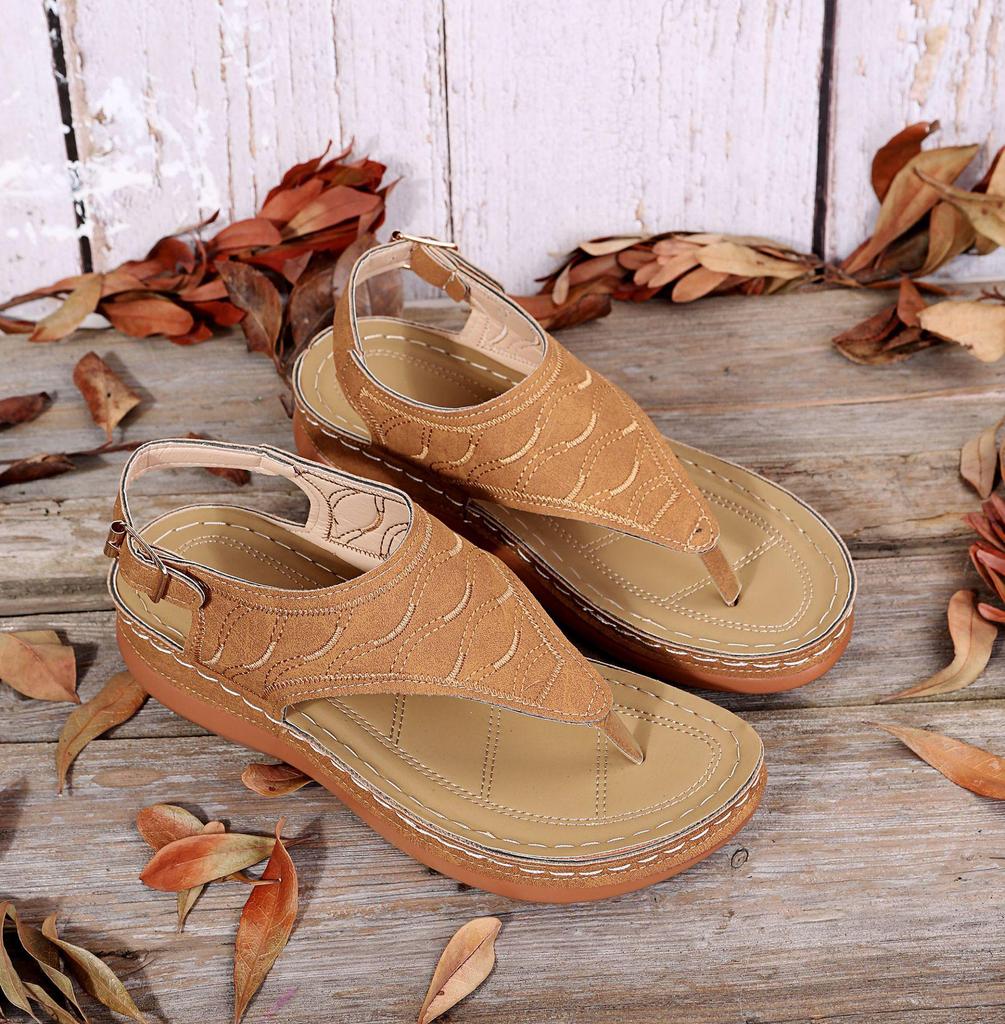 Женские сандалии в стиле New Roman 2023 года с пряжкой из одного слова, доступны в размере 43