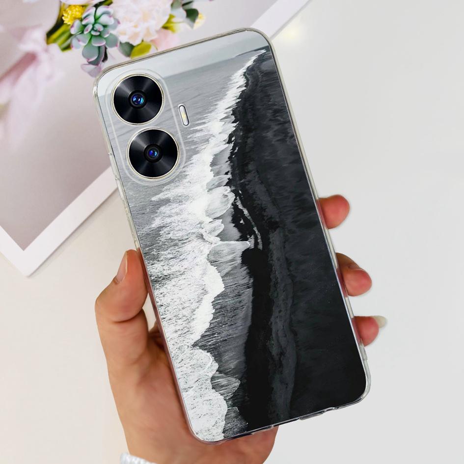Чехол для Realme C55 RMX3710 Прозрачная крышка Модные узоры Мягкие силиконовые чехлы для телефона Для Realme C55 4G C 55 RealmeC55 Fundas