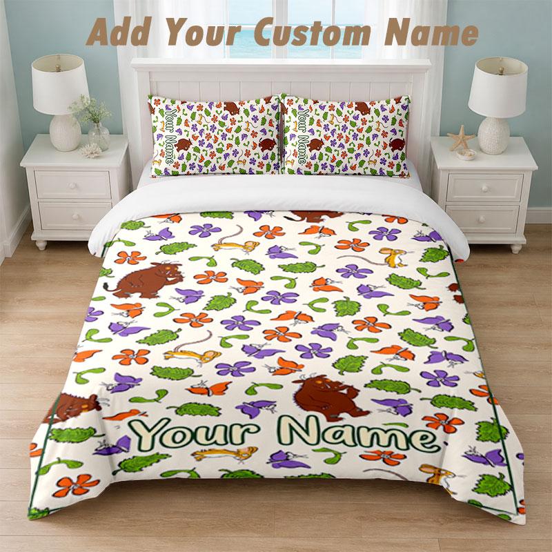 Bedding Set 1 Duvet Cover 2 Pillowcases The Gruffalo Print Soft Bed Linen Bedroom Decor