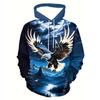 Animal Eagle Printed Hoodie Autumn/Winter Men's Long Sleeve Hoodie Outdoor Casual Hoodie Fashionable Men's Clothing