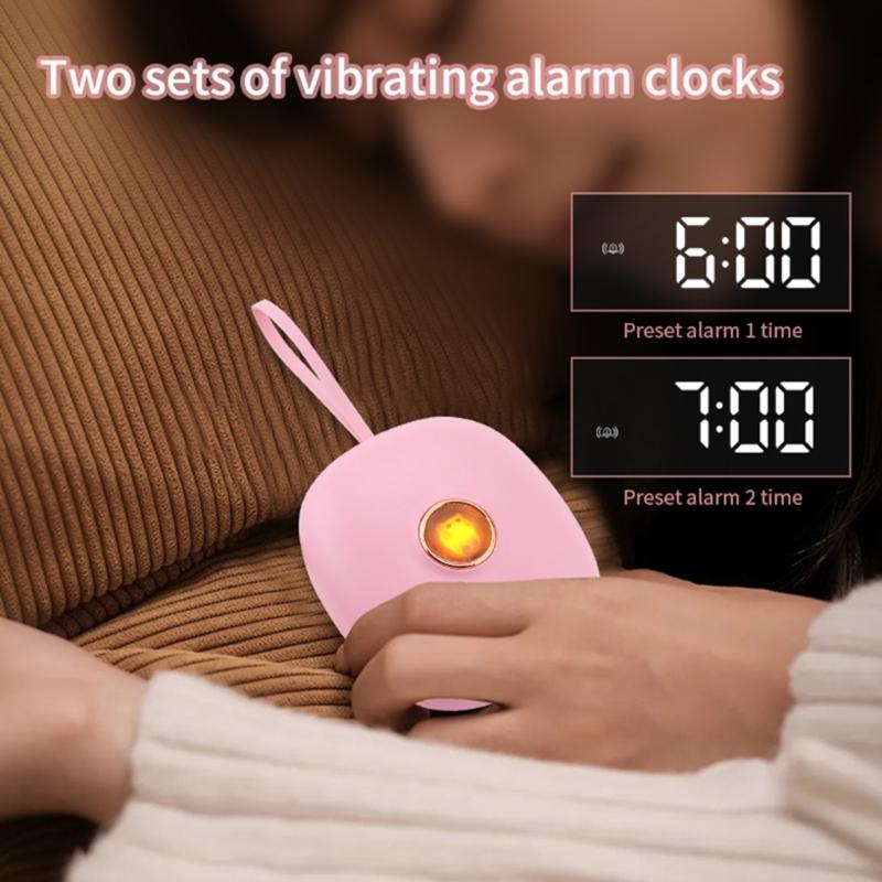 1 PC Portable Double Alarms Quiet Vibrating Alarm Clock with LED Display Screen Students Clocks LED Bed Shakers Clock
