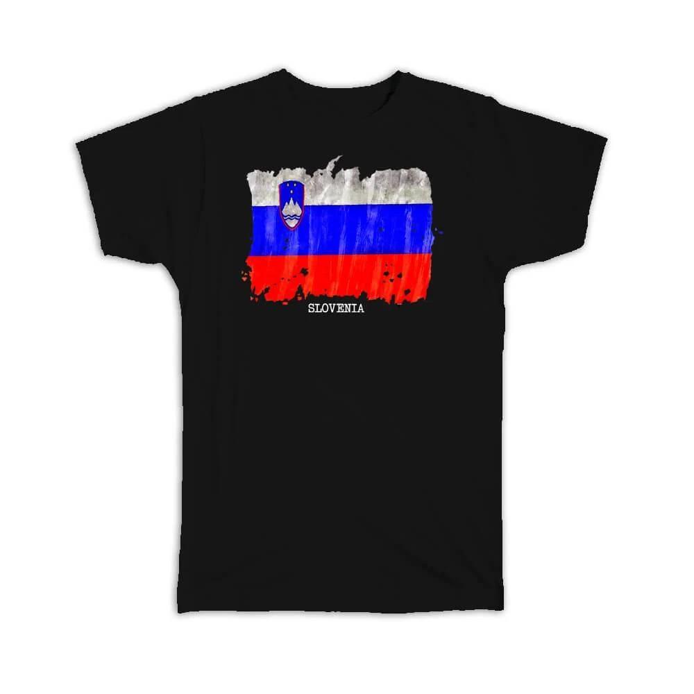 Gift T-Shirt : Slovenia Flag Europe Travel Expat Country Watercolor