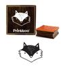 Printtoo Cartoon Fox Face Design Square Wooden Rubber Stamp Scrap- Booking-2 X 2